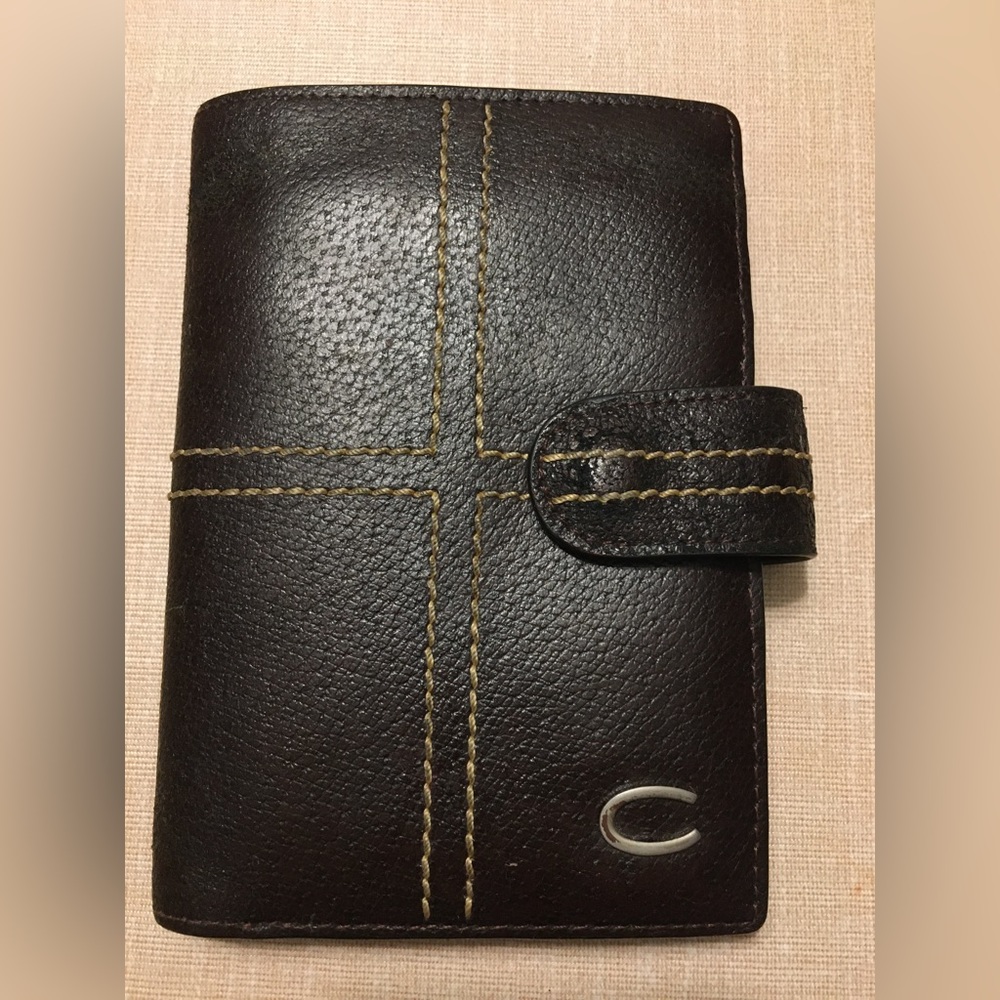 CARVEN Leather BROWN Wallet with button
